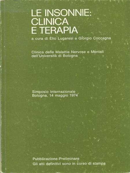 Le insonnie: clinica e terapia