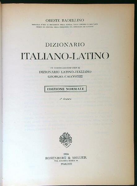Dizionario italiano latino