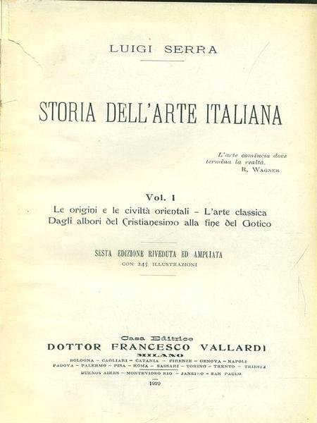 Storia dell'arte italiana vol 1