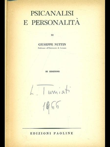 Psicanalisi e personalita' | Immagine principale