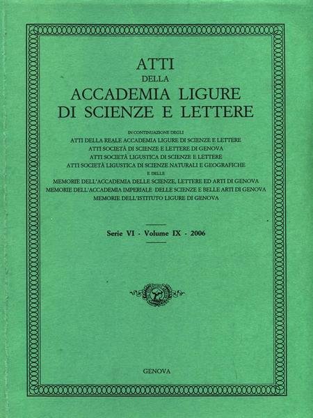 Atti della Accademia Ligure di Scienze e Lettere - Serie …