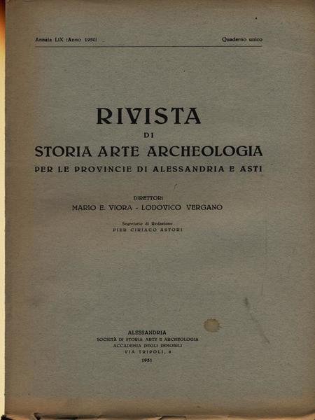 Rivista di storia arte archeologia per le province di Alessandria …