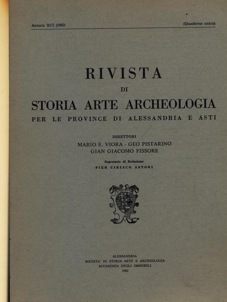 Rivista di storia arte archeologia per le province di Alessandria …