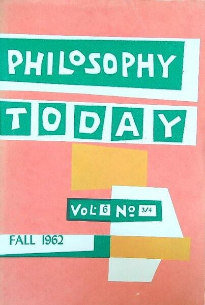 Philosophy today 6/3-4 Fall 1962