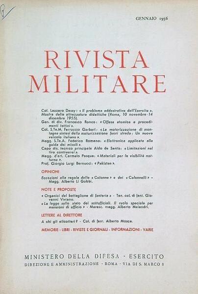 Rivista militare 1/gennaio 1956