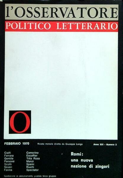 L'osservatore - Anno XVI Numero 2/Febbraio 1970 | Immagine principale