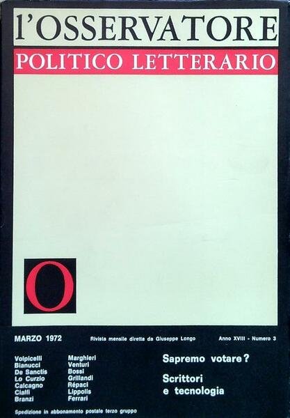 L'osservatore - Anno XVIII Numero 3/Marzo 1972 | Immagine principale