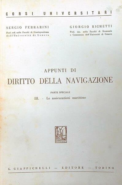 Appunti di diritto della navigazione. Parte speciale vol 3