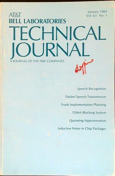 Technical Journal vol. 63 n. 1/January 1984