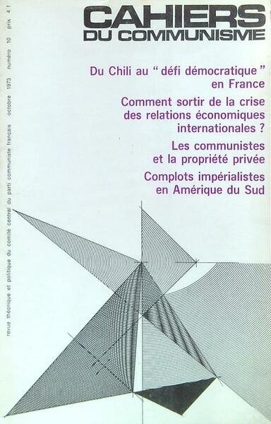 Cahiers du communisme N. 10/Octobre 1973 | Immagine principale