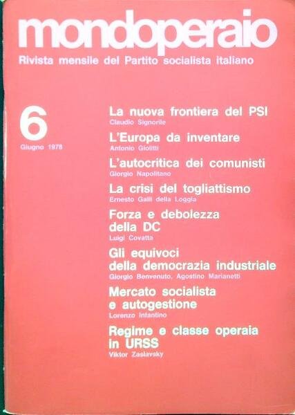 Mondoperaio - N. 6/Giugno 1978