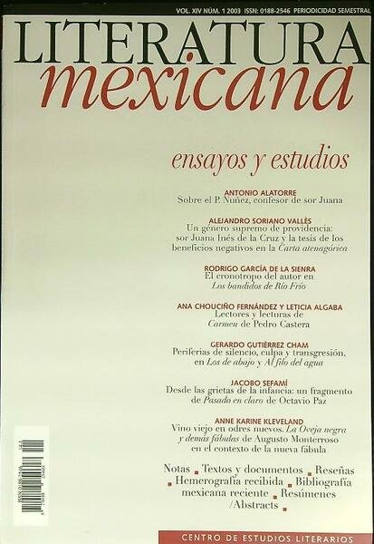 Literatura mexicana n. 1/2003