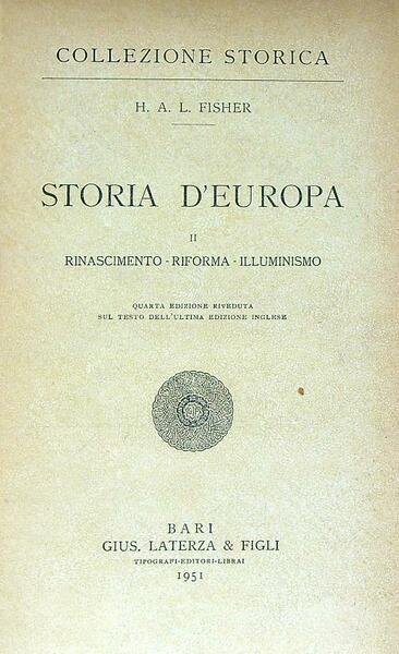 Storia d'Europa vol II - Rinascimento Riforma Illuminismo | Immagine principale