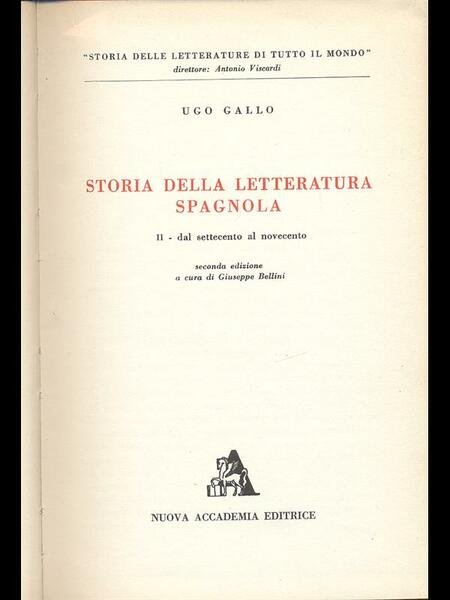 Storia della Letteratura Spagnola II