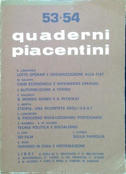 Quaderni piacentini 53-54 | Immagine principale