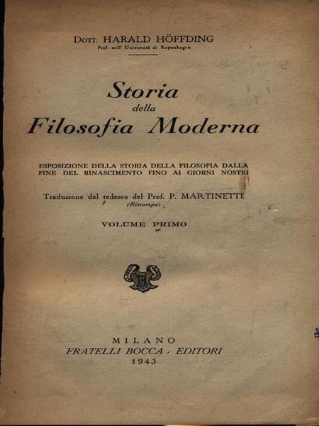 Storia della filosofia moderna 2vv
