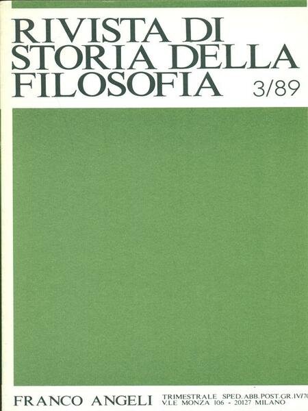 Rivista di storia della filosofia 3/89