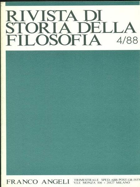 Rivista di storia della filosofia  4/88