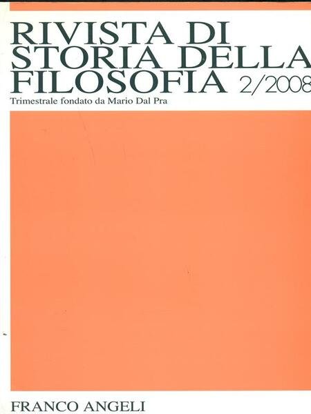 Rivista di storia della filosofia 2/2008