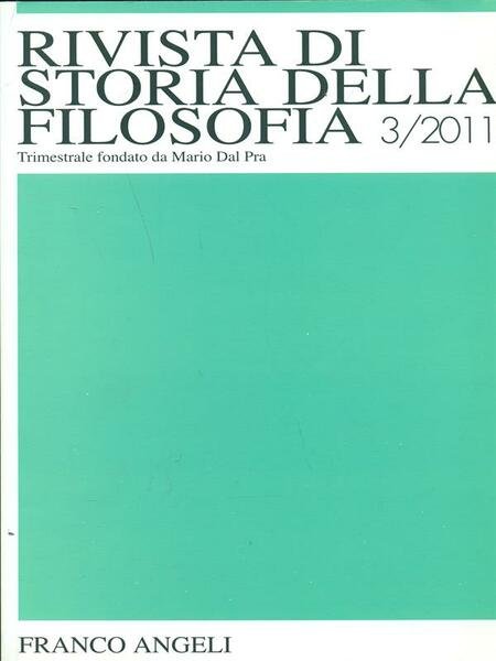 Rivista di storia della filosofia 3/2011