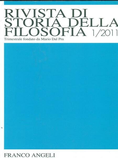 Rivista di storia della filosofia 1/2011