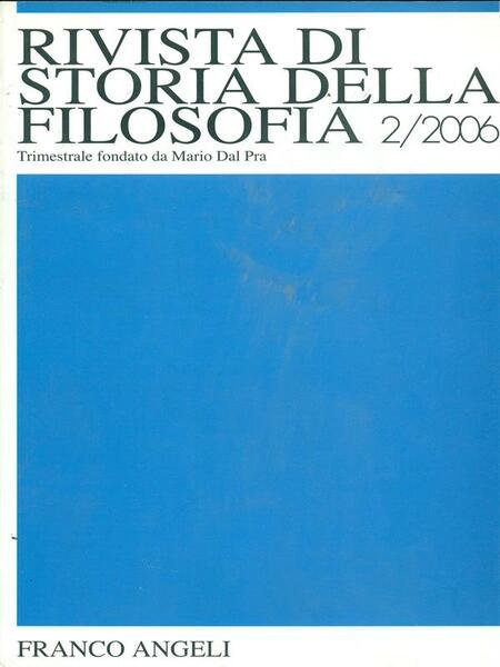 Rivista di storia della filosofia 2/2006