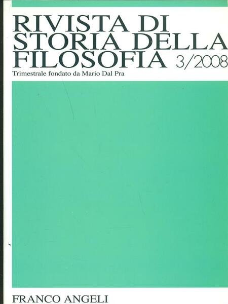 Rivista di storia della filosofia 3/2008