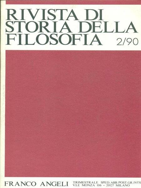 Rivista di storia della filosofia 2/90