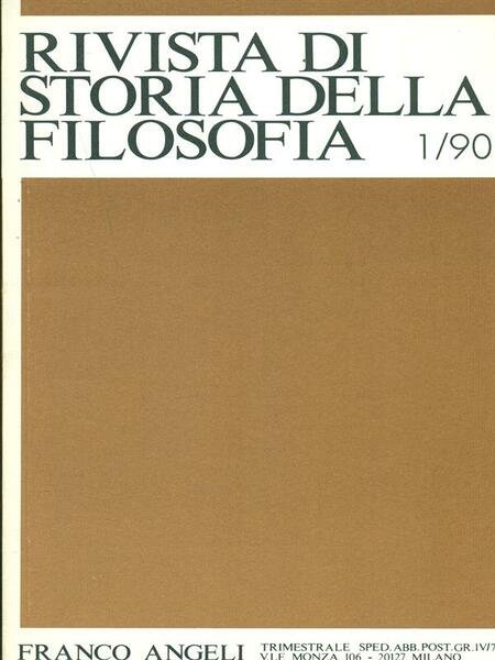 Rivista di storia della filosofia 1/90