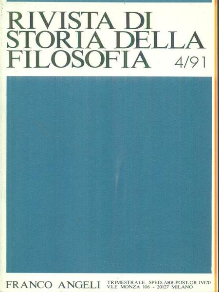 Rivista di storia della filosofia 4/91