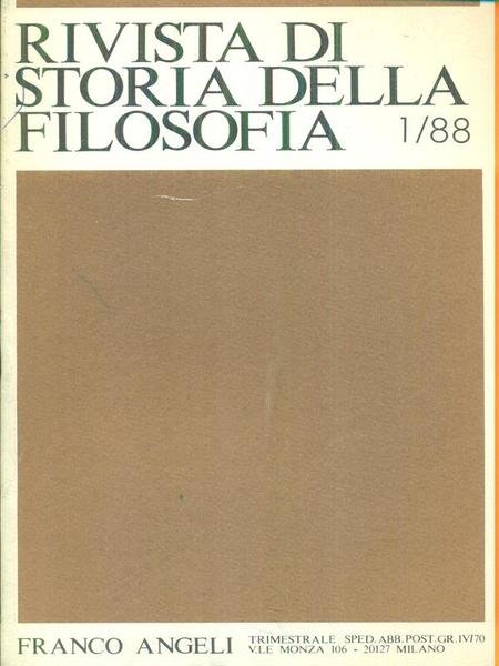 Rivista di storia della filosofia 1/88