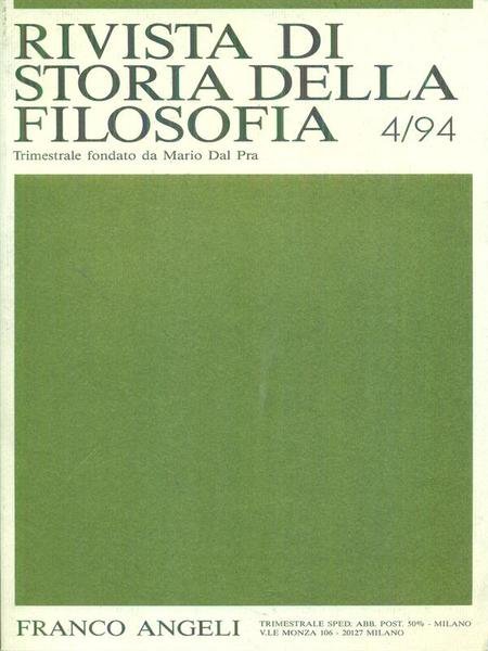 Rivista di storia della filosofia 4/94