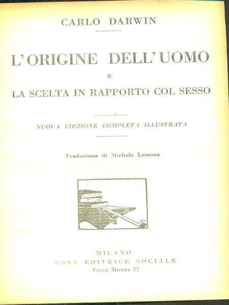 L'origine dell'uomo e la scelta in rapporto col sesso