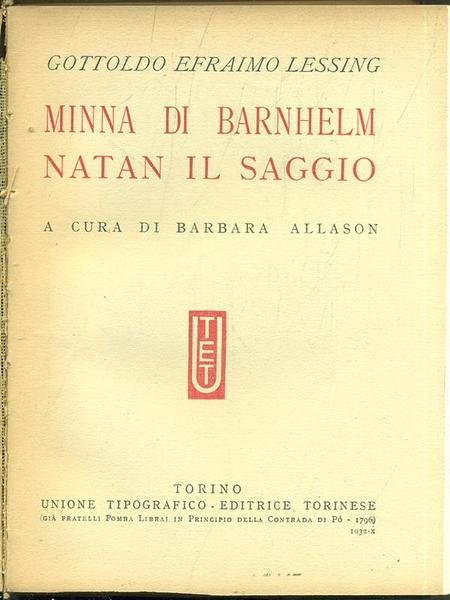 Minna di Barnhelm - Natan il saggio | Immagine principale