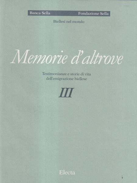 Memorie d'altrove III