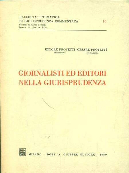 Giornalisti ed editori nella giurisprudenza