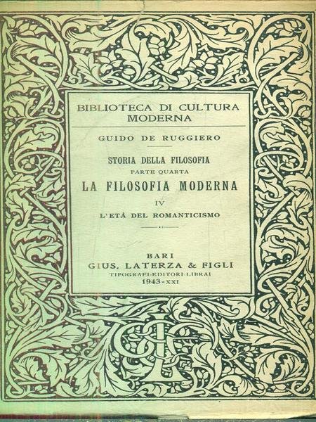Storia della filosofia. La filosofia moderna. Vol I L'eta' cartesiana