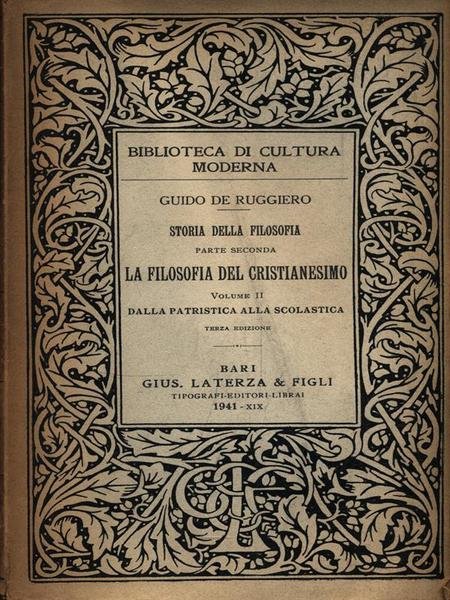Storia della Filosofia II: La filosofia del cristianesimo Vol. II