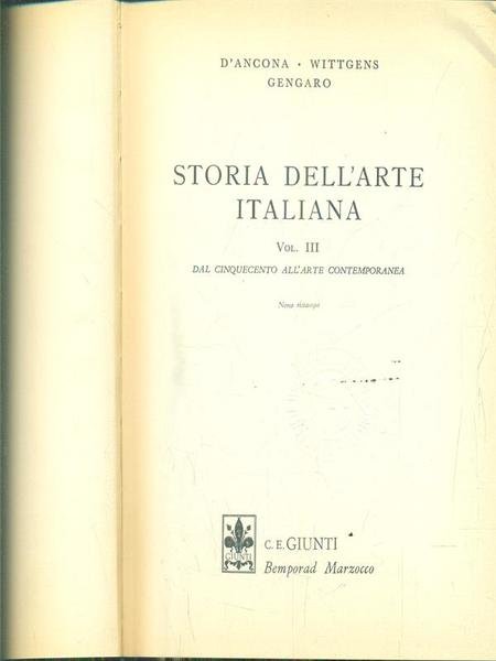 Storia dell'arte italiana. Volume III
