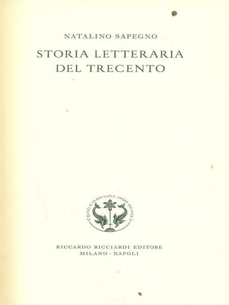 Storia letteraria del Trecento