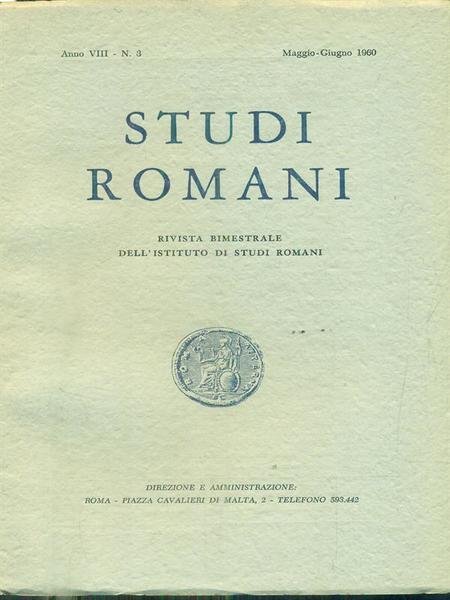 Studi romani Anno VIII- N. 3/maggio-giugno 1960