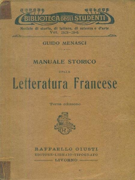 Manuale storico della letteratura francese