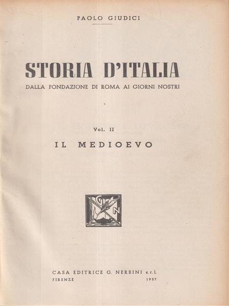 Storia d'Italia - Volume Secondo