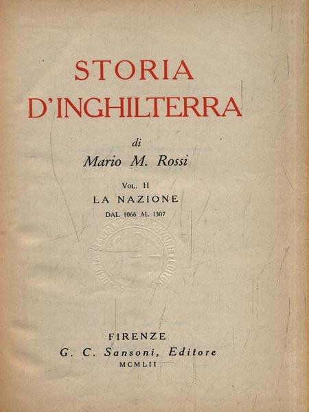 Storia d'Inghilterra II. La Nazione dal 1066 al 1307