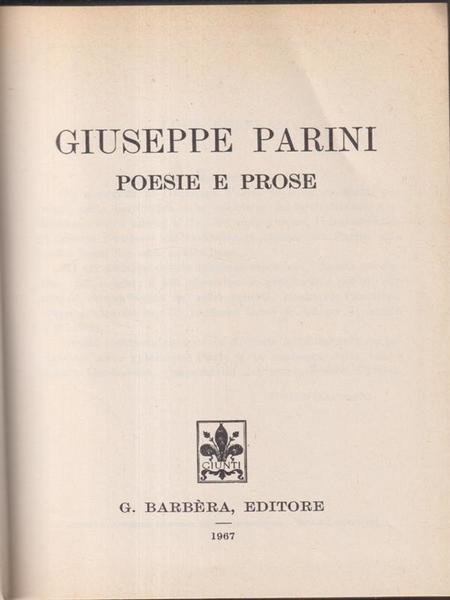 Tutte le opere. Poesie e prose | Immagine principale