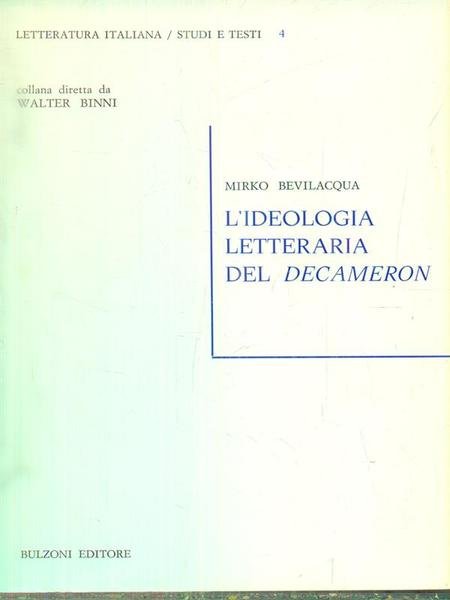 L'ideologia letteraria del decameron