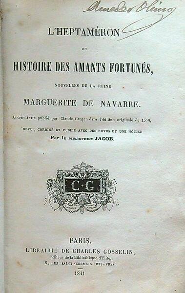L'Heptameron ou histoire des amants fortunes
