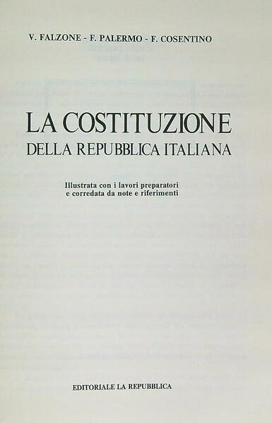 La costituzione della repubblica italiana