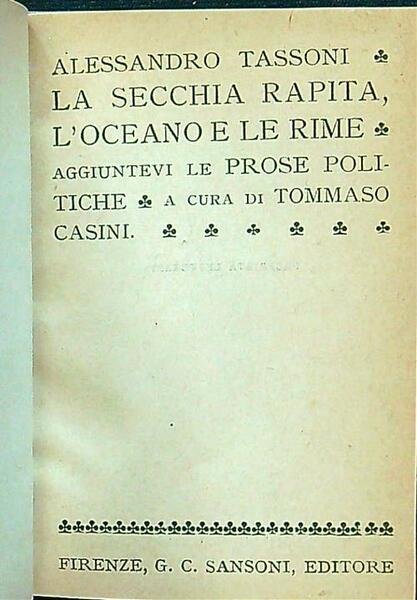 La secchia rapita, l'oceano e le rime