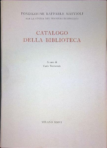Catalogo della biblioteca